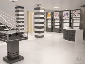 طراحی دکوراسیون داخلی مغازه لوازم آرایشی بهداشتی