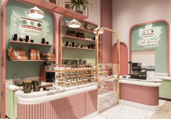 طراحی دکوراسیون مغازه شیرینی فروشی