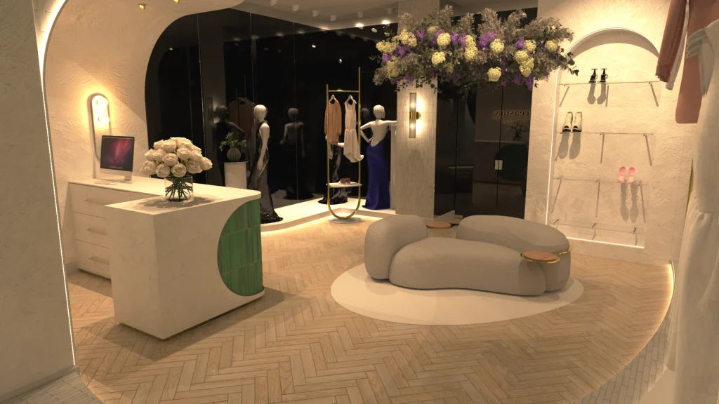 انتخاب رنگ و نورپردازی در دکور بوتیک