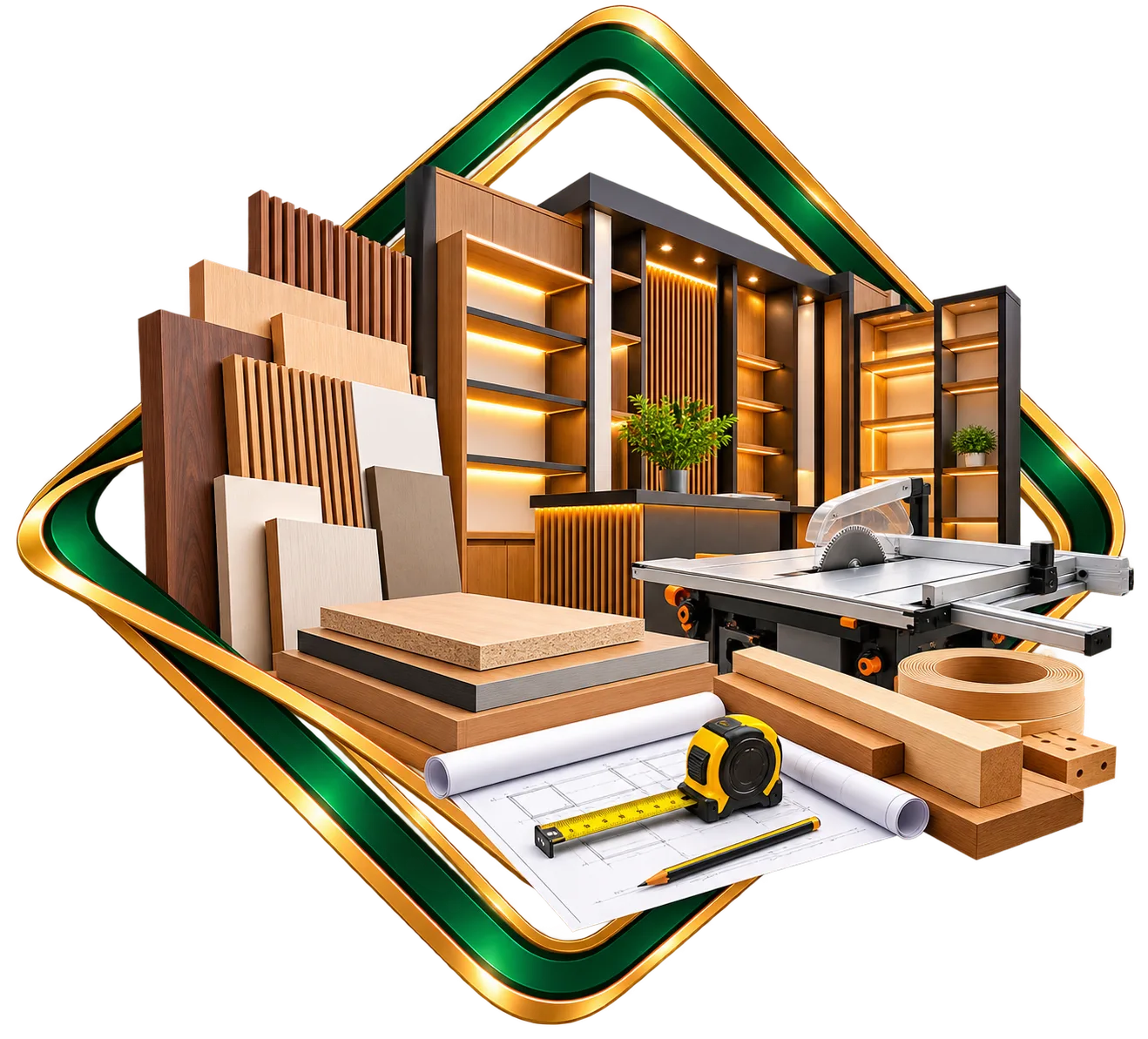 Carpentry Workshop Diamond Emblem