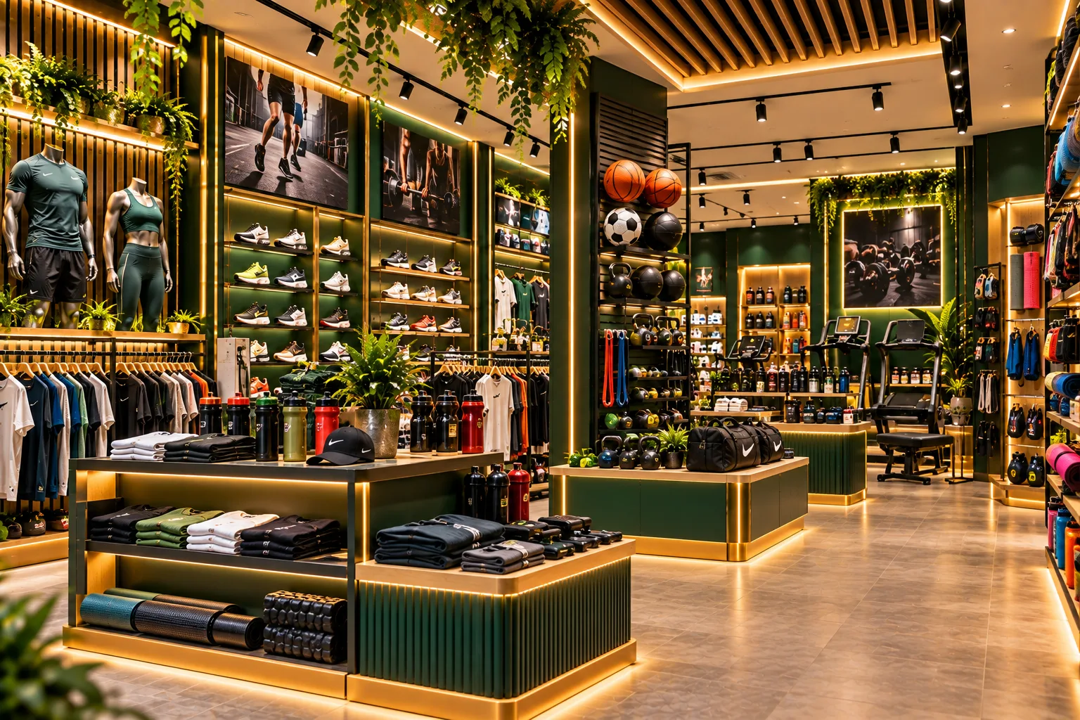 Luxury Green Sportswear Showroom
